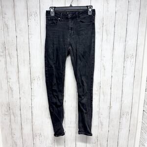 Sandro Pants Women ERU 36 Washed Black Slim Skinny Denim Jeans Zip Fly 5-Pocket